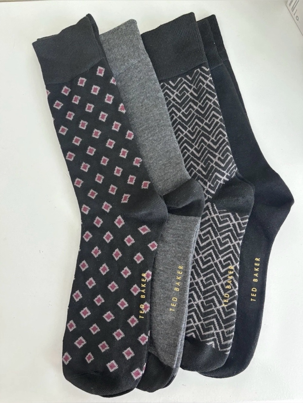 New Men’s Ted Baker Dress Socks -4 pair - Size 6-12 Various Colors